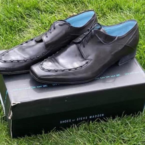 steve madden black mens dress shoes Steve Madden Men's Parsens Leather Oxfords, Mens, 8.5, Black